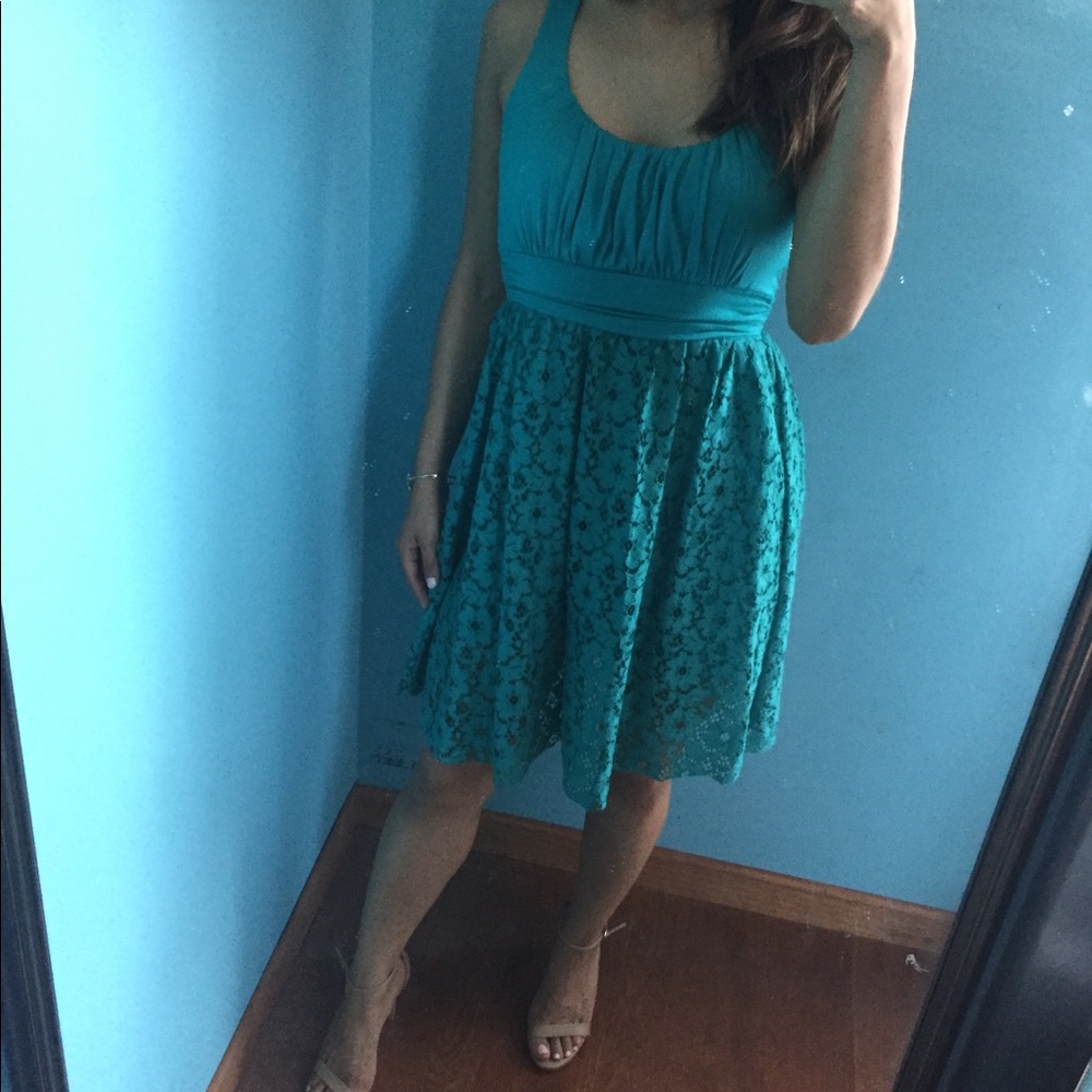 Turquoise floral dress